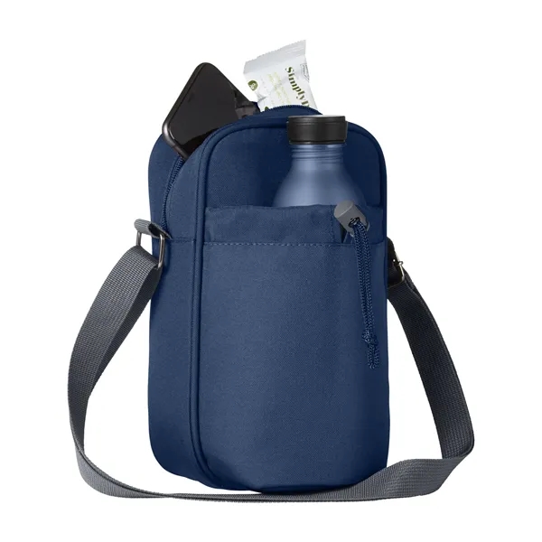 Bottle cooler sling with a zippered main compartment, PEVA insulated bottle... from ASI 79530 Prime Line
