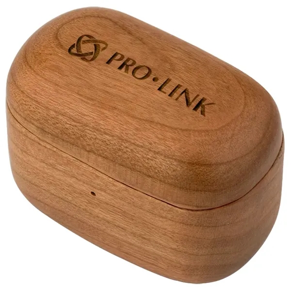 Cherry Wood TWS Wireless Earbuds and Charger Case... from ASI 89320 Starline USA Inc