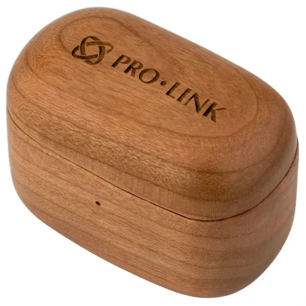 Cherry Wood TWS Wireless Earbuds and Charger Case... from ASI 89320 Starline USA Inc