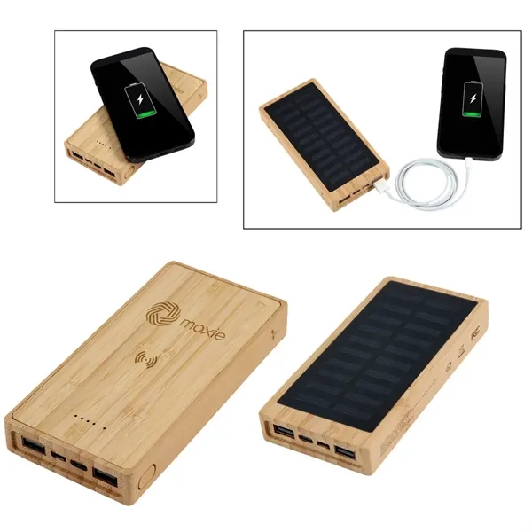Bamboo 10,000mAh Solar/Wireless Powerbank... from ASI 89320 Starline USA Inc