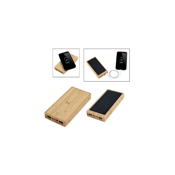 Bamboo 10,000mAh Solar/Wireless Powerbank... from ASI 89320 Starline USA Inc