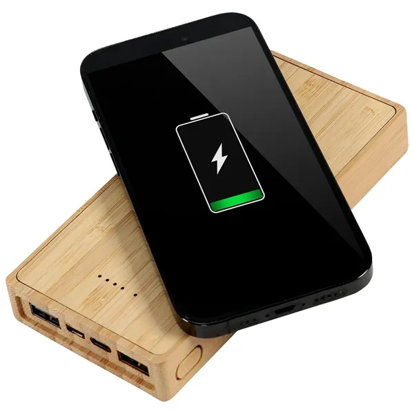 Bamboo 10,000mAh Solar/Wireless Powerbank... from ASI 89320 Starline USA Inc