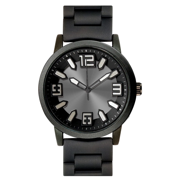 Men's Enigma watch in black with a rubber strap, a second... from ASI 86230 Selco