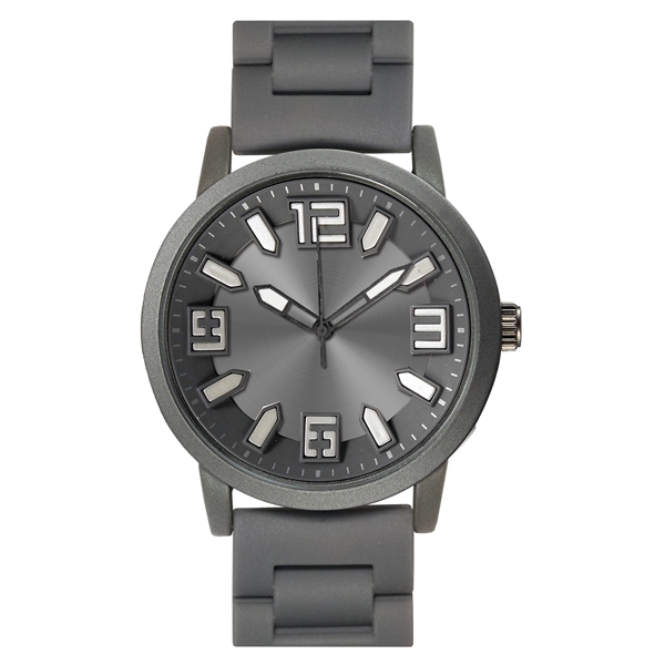 Men's Enigma watch in silver with a rubber strap, a second... from ASI 86230 Selco