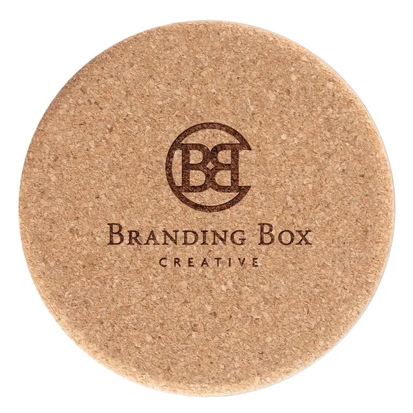 4" diameter x .25" thick cork coasters make a great branding... from ASI 91565 Totally Bamboo