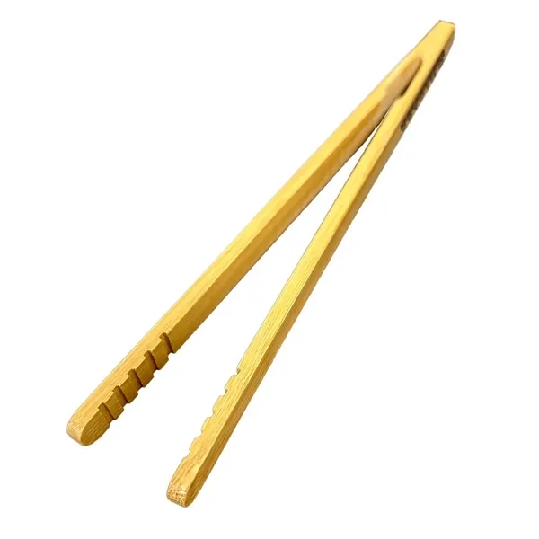 8" bamboo kitchen tongs. Great for serving up daily brand reminders.... from ASI 91565 Totally Bamboo