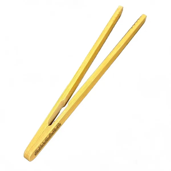 8" bamboo kitchen tongs. Great for serving up daily brand reminders.... from ASI 91565 Totally Bamboo