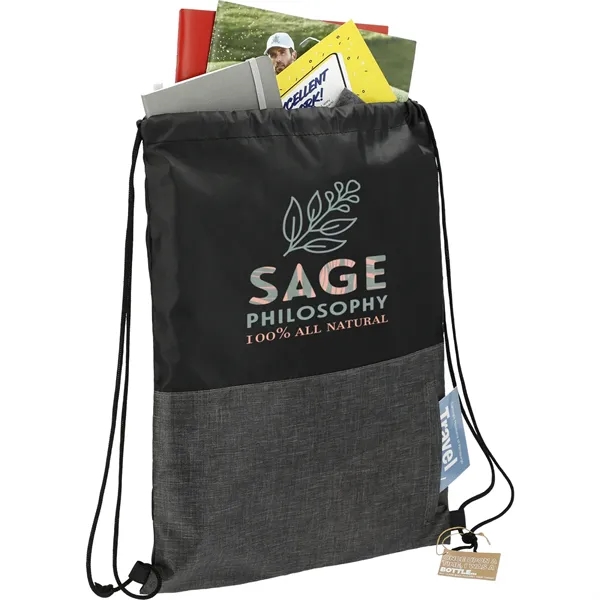 Recycled drawstring bag with zippered front pocket.... from ASI 66887 PCNA / Leeds