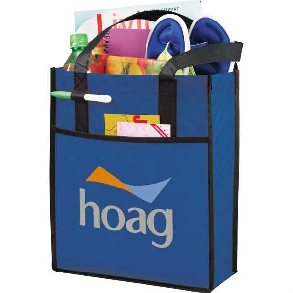 Printed Chevron Non-Woven Shopper Tote... from ASI 66887 PCNA / Bullet