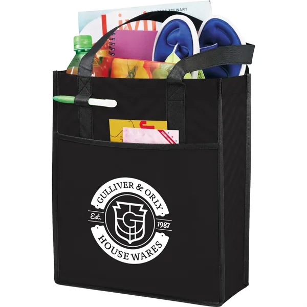 Printed Chevron Non-Woven Shopper Tote... from ASI 66887 PCNA / Bullet