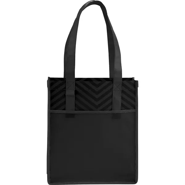 Printed Chevron Non-Woven Shopper Tote... from ASI 66887 PCNA / Bullet