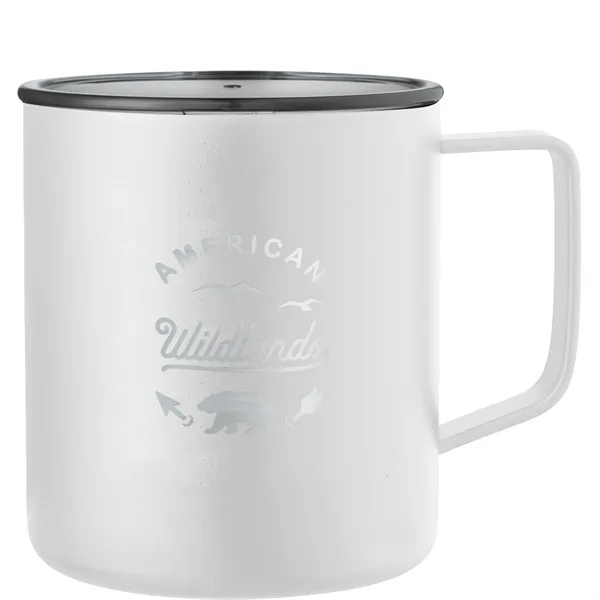 14 oz. double wall vacuum insulated mug with powder-coated finish.... from ASI 66887 PCNA / Leeds
