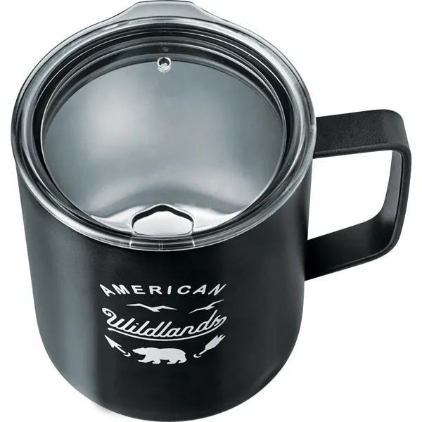 14 oz. double wall vacuum insulated mug with powder-coated finish.... from ASI 66887 PCNA / Leeds