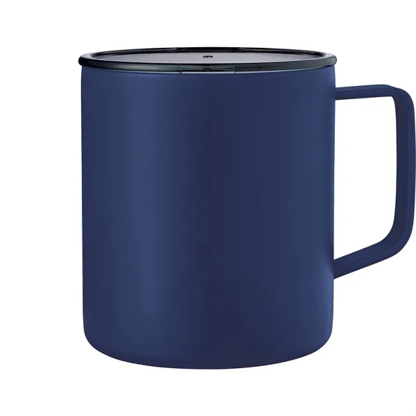 14 oz. double wall vacuum insulated mug with powder-coated finish.... from ASI 66887 PCNA / Leeds