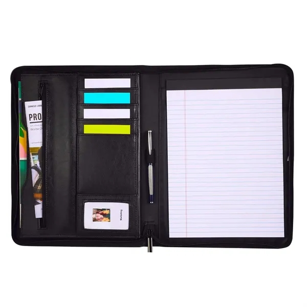 Leather padfolio with zipper closure, interior organizer, multiple pockets and a... from ASI 66887 PCNA / Leeds