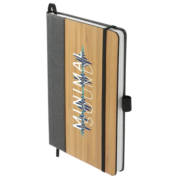 5.5" x 8.5" journal with a bamboo cover, recycled leather accent,... from ASI 66887 PCNA / Leeds