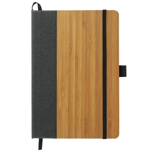 5.5" x 8.5" journal with a bamboo cover, recycled leather accent,... from ASI 66887 PCNA / Leeds