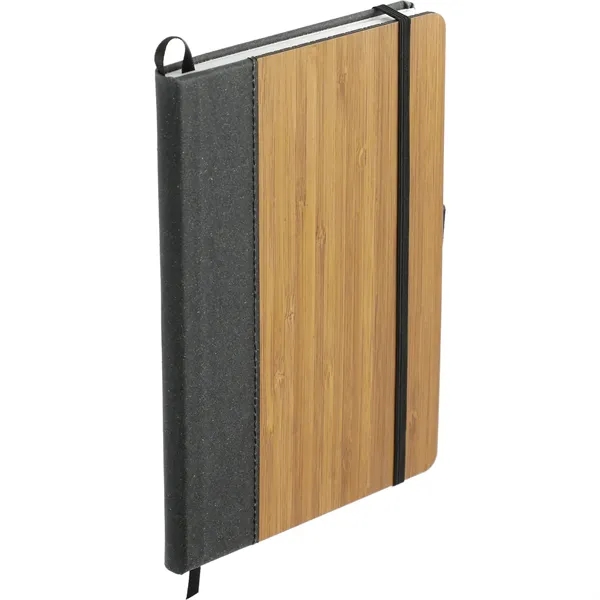 5.5" x 8.5" journal with a bamboo cover, recycled leather accent,... from ASI 66887 PCNA / Leeds