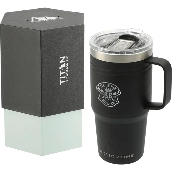 20 oz. travel mug with handle and double-wall stainless copper vacuum-insulated... from ASI 66887 PCNA / Leeds
