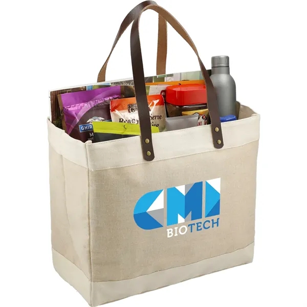 7.5" x 14" x 16" tote bag with leather accents... from ASI 66887 PCNA / Leeds