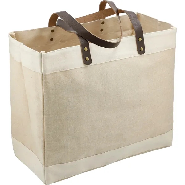 7.5" x 14" x 16" tote bag with leather accents... from ASI 66887 PCNA / Leeds