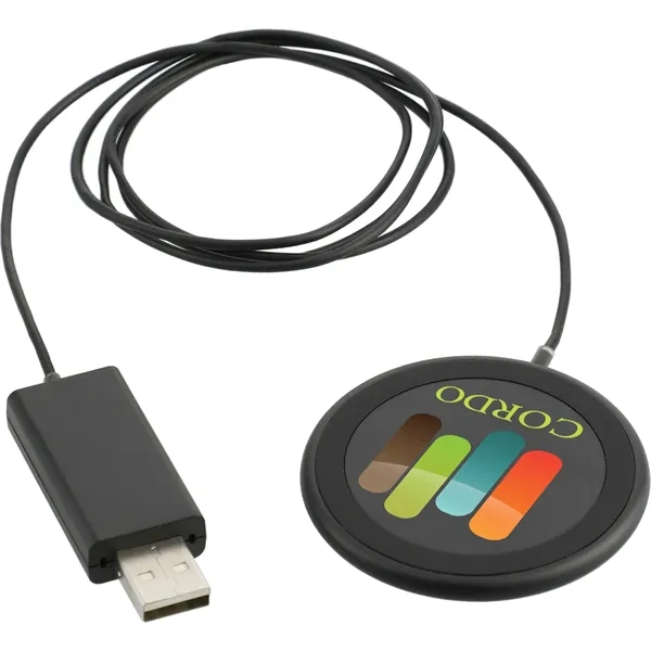 Wireless charging pad with 39" integrated changing cable with USB-A tip.... from ASI 66887 PCNA / Bullet