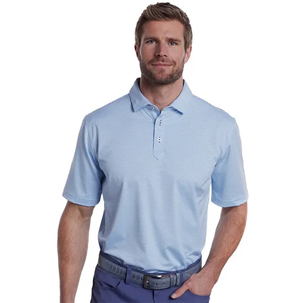 Men's striped polo shirt made of polyester and spandex jersey.... from ASI 66887 PCNA / Trimark
