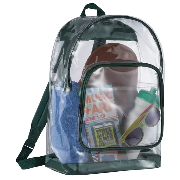 Clear backpack with adjustable padded shoulder straps and top carry handle.... from ASI 66887 PCNA / Bullet