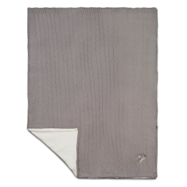 50" x 60" acrylic cable knit and polyester sherpa blanket.... from ASI 66887 PCNA / Leeds