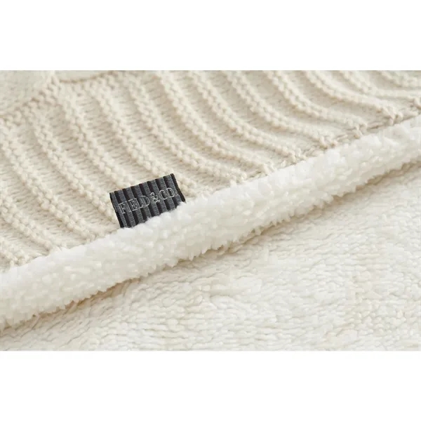 50" x 60" acrylic cable knit and polyester sherpa blanket.... from ASI 66887 PCNA / Leeds
