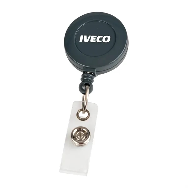 Round retractable badge reel with pocket clip on back.... from ASI 54100 Fields Manufacturing Inc / TargetLine®