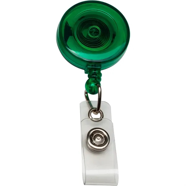 Round retractable badge reel with pocket clip on back.... from ASI 54100 Fields Manufacturing Inc / TargetLine®