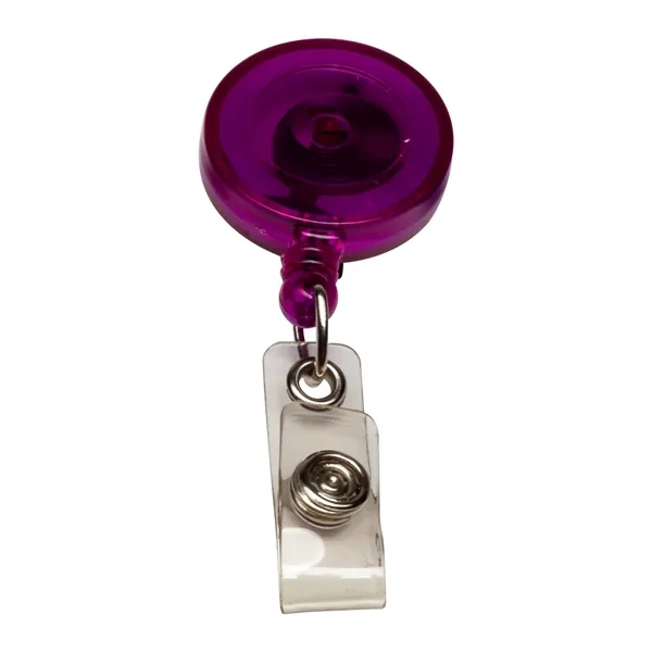 Round retractable badge reel with pocket clip on back.... from ASI 54100 Fields Manufacturing Inc / TargetLine®