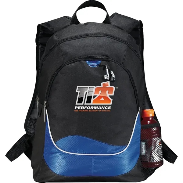 12.5" x 18" x 6" backpack w/ zippered main compartment, front... from ASI 66887 PCNA / Leed’s