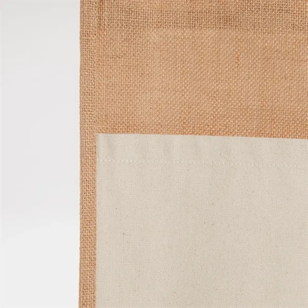 Jute shopping tote bag with recycled cotton pocket.... from ASI 66887 PCNA / Leeds