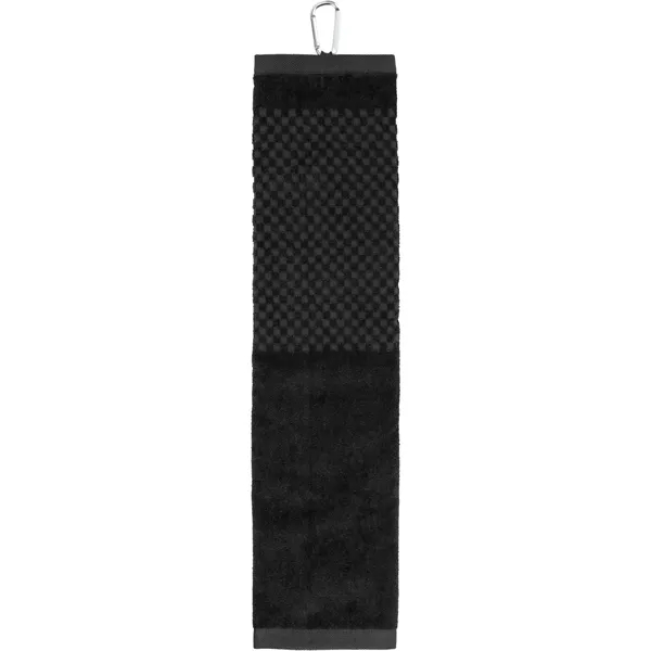 5.25" x 22" tri-fold golf towel with grommet and carabiner.... from ASI 66887 PCNA / Leeds