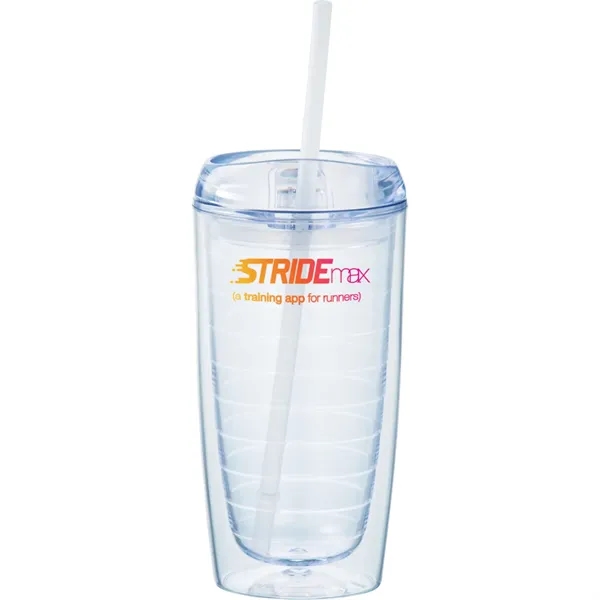 16 oz. double wall acyrlic tumbler with push-on, thumb-slide lid.... from ASI 66887 PCNA / Leeds