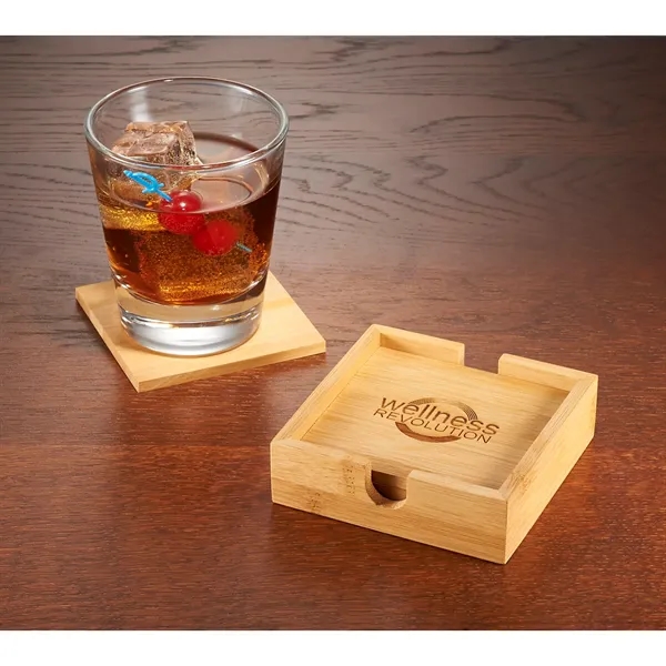 4 piece bamboo coaster set.... from ASI 66887 PCNA / Leeds