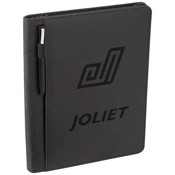 Leather zippered pad folio with writing pad, interior organizer, gusseted file... from ASI 66887 PCNA / Leeds