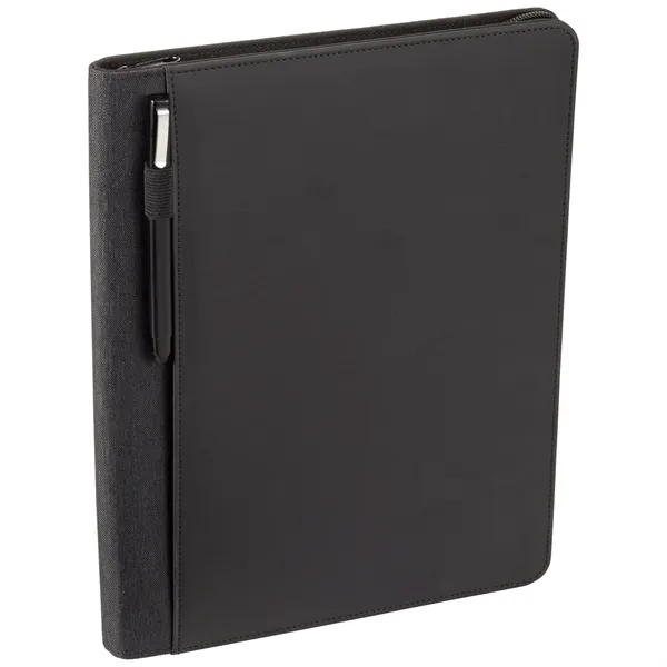Leather zippered pad folio with writing pad, interior organizer, gusseted file... from ASI 66887 PCNA / Leeds