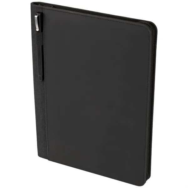 Leather zippered pad folio with writing pad, interior organizer, gusseted file... from ASI 66887 PCNA / Leeds