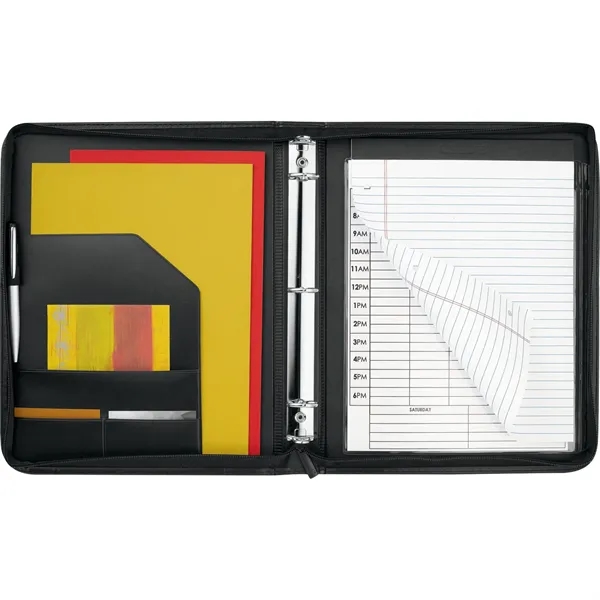 Zippered portfolio with writing pad, pen loop, two document pockets, business... from ASI 66887 PCNA / Leeds