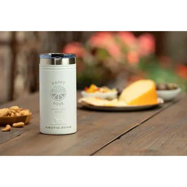 12 oz. double-wall stainless steel vacuum tumbler with push-on lid with... from ASI 66887 PCNA / Leed’s