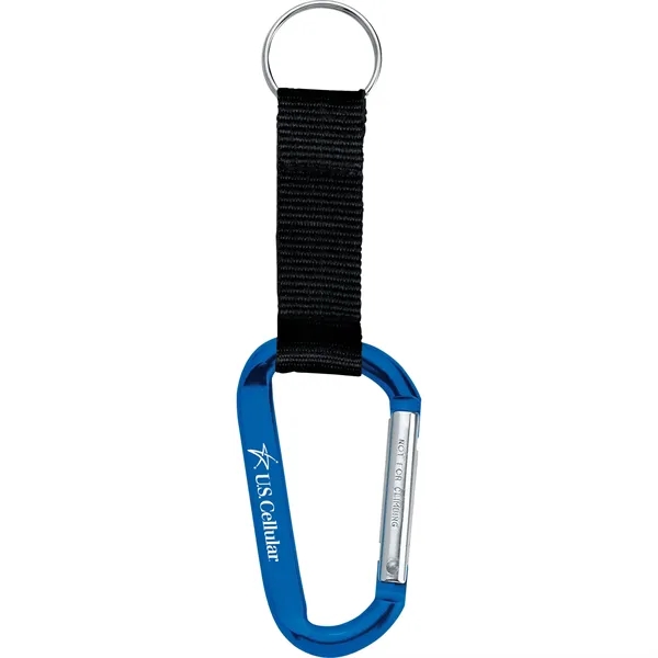 Large carabiner key ring with woven nylon strap.... from ASI 66887 PCNA / Bullet