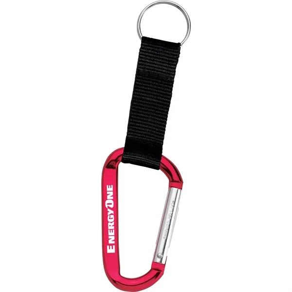 Large carabiner key ring with woven nylon strap.... from ASI 66887 PCNA / Bullet