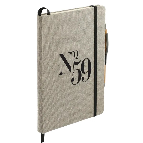 5.5" x 8.5" recycled cotton bound journal with quick-dry gel ballpoint.... from ASI 66887 PCNA / Leeds