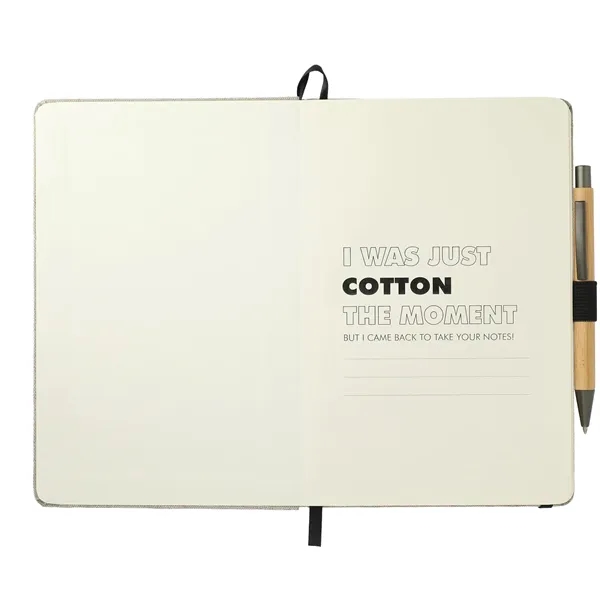 5.5" x 8.5" recycled cotton bound journal with quick-dry gel ballpoint.... from ASI 66887 PCNA / Leeds