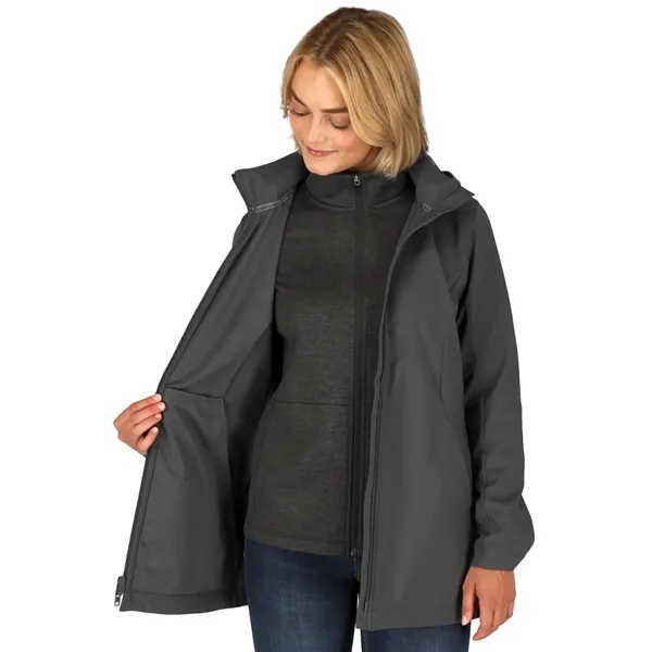 Women's MANZANO Eco softshell jacket; made from 100% recycled polyester.... from ASI 66887 PCNA / Trimark