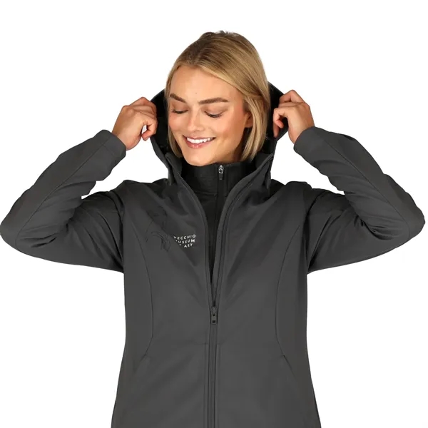 Women's MANZANO Eco softshell jacket; made from 100% recycled polyester.... from ASI 66887 PCNA / Trimark