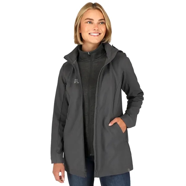 Women's MANZANO Eco softshell jacket; made from 100% recycled polyester.... from ASI 66887 PCNA / Trimark